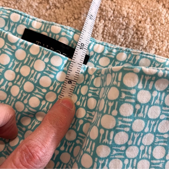 Talbots Heritage Capri Aqua & White Patterned  Pants Size 6P - Picture 8 of 11
